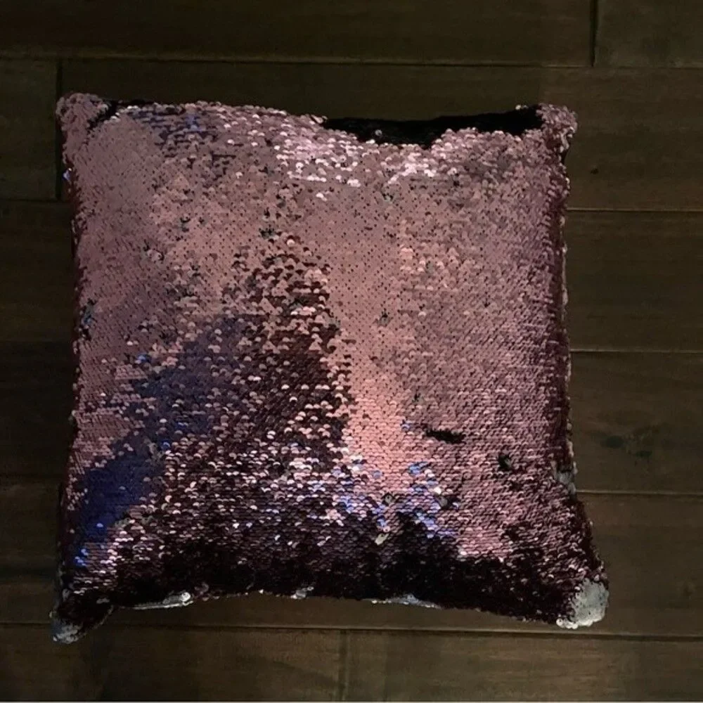 Magic Flip Sequin Pillow Purple & Gray